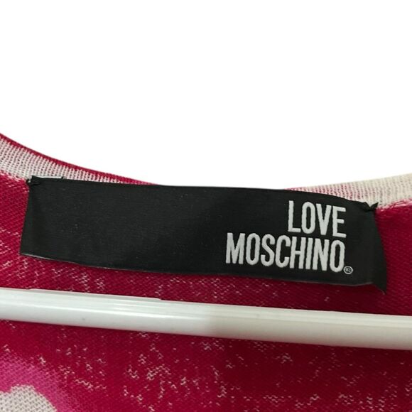Love Moschino Tie Dye Knit Dress Women’s Size 4 Logo Midi Sheath Fit - Picture 7 of 7
